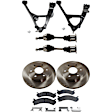 7-Piece Kit Front, Driver and Passenger Side, Lower Control Arm Kit, Includes (1) Brake Pad Set, (2) Axle Assembly, (2) Control Arm and (2) Brake Disc