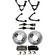 9-Piece Kit Front, Driver and Passenger Side, Upper and Lower Control Arm Kit, Includes (2) Axle Assembly, (2) Brake Disc, (1) Brake Pad Set, and (4) Control Arm