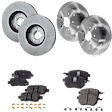 4-Wheel Set Front and Rear Brake Disc and Pad Kit, Plain Surface 5 Lugs Front-320.04 mm/Rear-308 mm Ceramic Pro-Line Series, Includes (4) Disc and (2) Pad Set