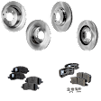 2011 Chrysler 200 - 4-Wheel Set Front and Rear Brake Disc and Pad Kit, Plain Surface, Front-293.88 mm/Rear-302.01 mm, 302mm Rear Disc, With BRG, BR1 or BR3 Brakes; With 302 mm Rotors, 3.6L 6Cyl, Pro-Line Series Includes (4) Disc and (2) Pad Set