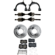 7-Piece Kit Front, Driver and Passenger Side Axle Assembly - New 7-Piece Kit, 4.7L, 8Cyl, Includes (2) Brake Disc, (1) Brake Pad Set, (2) Control Arm and (2) Axle Assembly