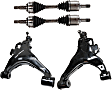 2007 Toyota Tundra - 7-Piece Kit Front, Driver and Passenger Side Axle Assembly, New, 4WD, 4.7L 8Cyl Includes (2) Axle Assembly, (2) Brake Disc, (1) Brake Pad Set, and (2) Control Arm
