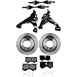 7-Piece Kit Front, Driver and Passenger Side Axle Assembly - New 7-Piece Kit 4WD, Includes (1) Brake Pad Set, (2) Control Arm, (2) Brake Disc and (2) Axle Assembly
