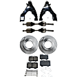7-Piece Kit Front, Driver and Passenger Side, Lower Control Arm Kit, Includes (2) Brake Disc, (1) Brake Pad Set, (2) Control Arm and (2) Axle Assembly