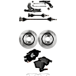 6-Piece Kit Front, Driver and Passenger Side, Lower Control Arm Kit, Includes (1) Brake Pad Set, (1) Control Arm, (2) Axle Assembly and (2) Brake Disc