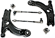 6-Piece Kit Front, Driver and Passenger Side, Lower Control Arm Kit, Includes (1) Brake Pad Set, (1) Control Arm, (2) Axle Assembly and (2) Brake Disc