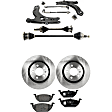 6-Piece Kit Front, Driver and Passenger Side, Lower Control Arm Kit, Includes (1) Brake Pad Set, (1) Control Arm, (2) Axle Assembly and (2) Brake Disc
