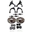 9-Piece Kit Front, Driver and Passenger Side, Upper and Lower Control Arm Kit, Includes (1) Brake Pad Set, (4) Control Arm, (2) Axle Assembly and (2) Brake Disc