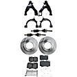 9-Piece Kit Front, Driver and Passenger Side, Upper and Lower Control Arm Kit, Includes (2) Brake Disc, (1) Brake Pad Set, (4) Control Arm and (2) Axle Assembly