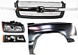 4-Piece Kit, Front, Passenger Side Fender, Includes (1) Fender, (1) Grille, (1) Headlight, and (1) Turn Signal Light
