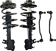 4-Piece Kit Front, Driver and Passenger Side Suspension Kit, Includes (2) Shock Absorber and Strut Assembly and (2) Sway Bar Link