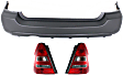 3-Piece Kit Driver and Passenger Side Halogen Tail Light, With bulb(s), Includes (1) Bumper Cover and (2) Tail Light