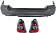 3-Piece Kit Driver and Passenger Side Halogen Tail Light, With bulb(s), Includes (1) Bumper Cover and (2) Tail Light