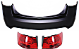2010-2013 Kia Forte - 3-Piece Kit Driver and Passenger Side, Outer Halogen Tail Light, With bulb(s), Includes (1) Bumper Cover and (2) Tail Light