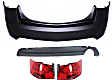 4-Piece Kit Driver and Passenger Side, Outer Halogen Tail Light, With bulb(s), Includes (2) Bumper Cover and (2) Tail Light