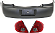 2009 Pontiac G6 - 3-Piece Kit Driver and Passenger Side Halogen Tail Light, With bulb(s),  For without CTF Package, OE Replacement, Sedan,  Includes (1) Bumper Cover and (2) Tail Light