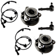 4-Piece Kit Front, Driver and Passenger Side Suspension Kit, Includes (2) Tie Rod End and (2) Wheel Hub