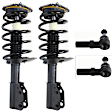 4-Piece Kit Front, Driver and Passenger Side Suspension Kit, Includes (2) Tie Rod End and (2) Shock Absorber and Strut Assembly