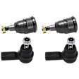 4-Piece Kit Front, Driver and Passenger Side Suspension Kit, Includes (2) Ball Joint and (2) Tie Rod End