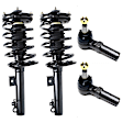 4-Piece Kit Front, Driver and Passenger Side Suspension Kit, Includes (2) Shock Absorber and Strut Assembly and (2) Tie Rod End