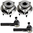 4-Piece Kit Front, Driver and Passenger Side Suspension Kit, Includes (2) Tie Rod End and (2) Wheel Hub