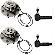 4-Piece Kit Front, Driver and Passenger Side Suspension Kit, Includes (2) Tie Rod End and (2) Wheel Hub