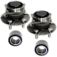 2002 Toyota Celica - 4-Piece Kit Front and Rear, Driver and Passenger Side Suspension Kit, FWD, Non-ABS,  Includes (2) Wheel Bearing and (2) Wheel Hub
