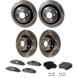 4-Wheel Set Front and Rear Brake Disc and Pad Kit, Plain Surface 5 Lugs Front-352 mm/Rear-330 mm, Includes (4) Brake Disc and (2) Brake Pad Set