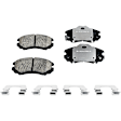 4-Wheel Set Brake Disc and Pad Kit, Plain Surface Front-275.08 mm/Rear-261.87 mm, Includes (4) Disc and (2) Pad Set