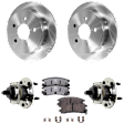 2-Wheel Set Rear Wheel Hub, 5 Lugs, With Bearing, With Sensor, Includes (2) Brake Disc, (1) Brake Pad Set, and (2) Wheel Hub