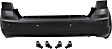 5-Piece Kit, Rear Primed Bumper Cover, For Models Without Fascia, With Parking Aid Sensor and Single Exhaust, Includes (1) Bumper Cover and (4) Parking Assist Sensor