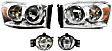4-Piece Kit Driver and Passenger Side Halogen Headlight, With bulb(s), OE Replacement, Includes (2) Fog Light and (2) Headlight