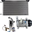 3-Piece Kit A/C Compressor Kit, With Clutch, 4-Groove Pulley, Includes (1) A/C Compressor, (1) A/C Condenser and (1) A/C Service Kit
