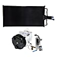 3-Piece Kit A/C Compressor Kit, With Clutch, 8-Groove Pulley, Includes (1) A/C Compressor, (1) A/C Condenser and (1) A/C Service Kit
