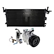 3-Piece Kit A/C Compressor, 6-Groove Pulley, includes A/C Condenser, and A/C Service Kit (A/C Expansion Valve, A/C Receiver Drier, and A/C O-Ring and Gasket Seal Kit)