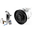 2-Piece Kit A/C Compressor Kit, With Clutch, 6-Groove Pulley, Includes (1) A/C Compressor and (1) A/C Service Kit