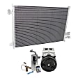 3-Piece Kit A/C Compressor Kit, With Clutch, 6-Groove Pulley, Includes (1) A/C Compressor, (1) A/C Condenser and (1) A/C Service Kit