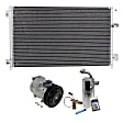 3-Piece Kit A/C Compressor Kit, With Clutch, 6-Groove Pulley, Includes (1) A/C Compressor, (1) A/C Condenser and (1) A/C Service Kit