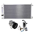 3-Piece Kit A/C Compressor Kit, With Clutch, 6-Groove Pulley, Includes (1) A/C Compressor, (1) A/C Condenser and (1) A/C Service Kit