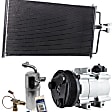 3-Piece Kit A/C Compressor Kit, With Clutch, 6-Groove Pulley, Includes (1) A/C Compressor, (1) A/C Condenser and (1) A/C Service Kit