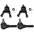 4-Piece Kit Front, Driver and Passenger Side Suspension Kit Includes (2) Ball Joint and (2) Tie Rod End