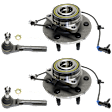 4-Piece Kit Front Suspension Kit, Includes (2) Tie Rod End and (2) Wheel Hub
