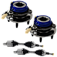 4-Piece Kit Front, Driver and Passenger Side Suspension Kit, Includes (2) Axle Assembly and (2) Wheel Hub