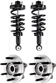 4-Piece Kit Suspension Kit, Includes (2) Wheel Hub and (2) Shock Absorber and Strut Assembly