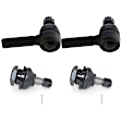 4-Piece Kit Front, Driver and Passenger Side Suspension Kit, Includes (2) Ball Joint and (2) Tie Rod End