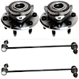 4-Piece Kit Front Suspension Kit, Includes (2) Sway Bar Link and (2) Wheel Hub