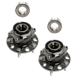 2-Wheel Set Rear Wheel Hub, 5 Lugs, With Bearing, Includes (2) Wheel Hub and (2) Wheel Bearing