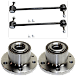 4-Piece Kit Front, Driver and Passenger Side Suspension Kit, Includes (2) Sway Bar Link and (2) Wheel Hub