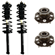4-Piece Kit Rear, Driver and Passenger Side Suspension Kit, Includes (2) Wheel Hub and (2) Shock Absorber and Strut Assembly