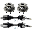 4-Piece Kit Front, Driver and Passenger Side Suspension Kit, Includes (2) Axle Assembly and (2) Wheel Hub
